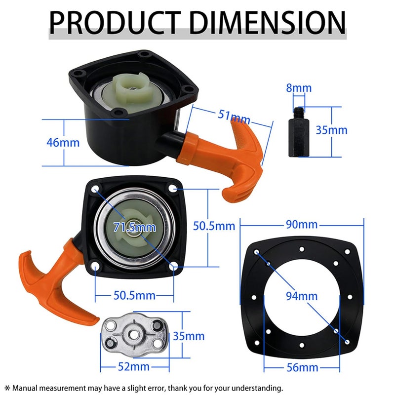 FLMLF Super Easy Pull Starter for Zenoah Chongyang 23CC 26CC 29CC Rovan 23-30.5CC Engine (Yellow) - Image 2